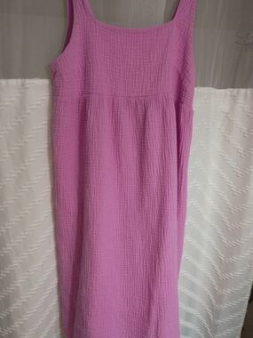 stars above Lavender Pink Cotton Gauze Sleeveless Nightdress